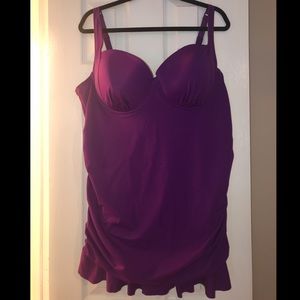 Torrid Size 3 One Piece Purple Swimsuit Underwire